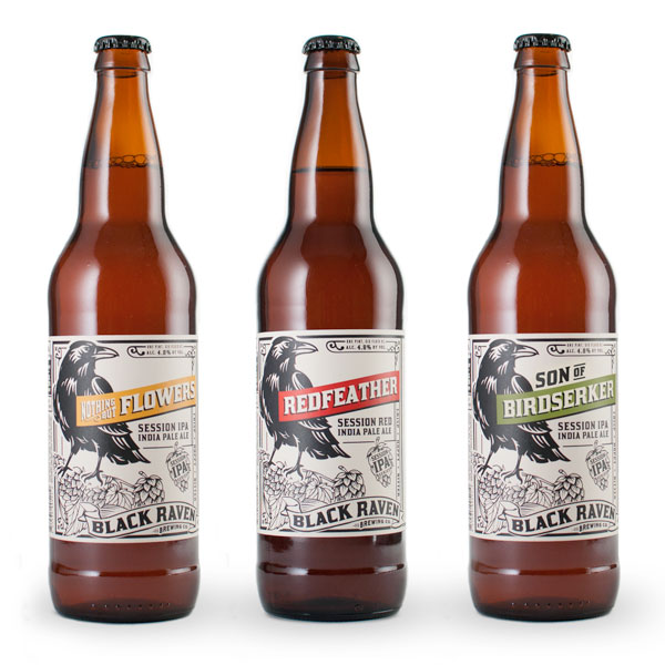 3 Bottles Black Raven Bottles