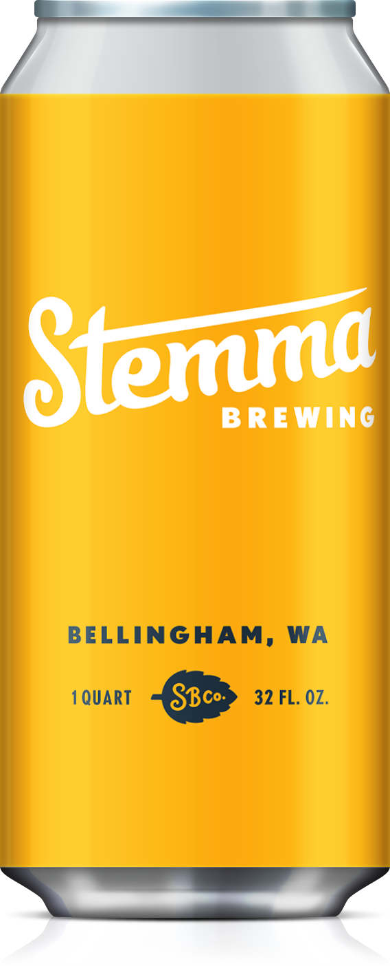 yellow crowler Stemma Brewing Crowler