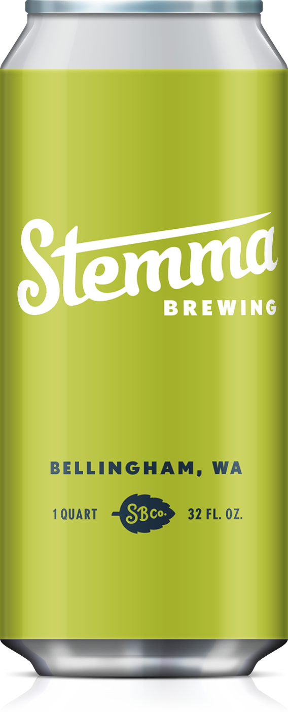 green crowler Stemma Brewing Crowler