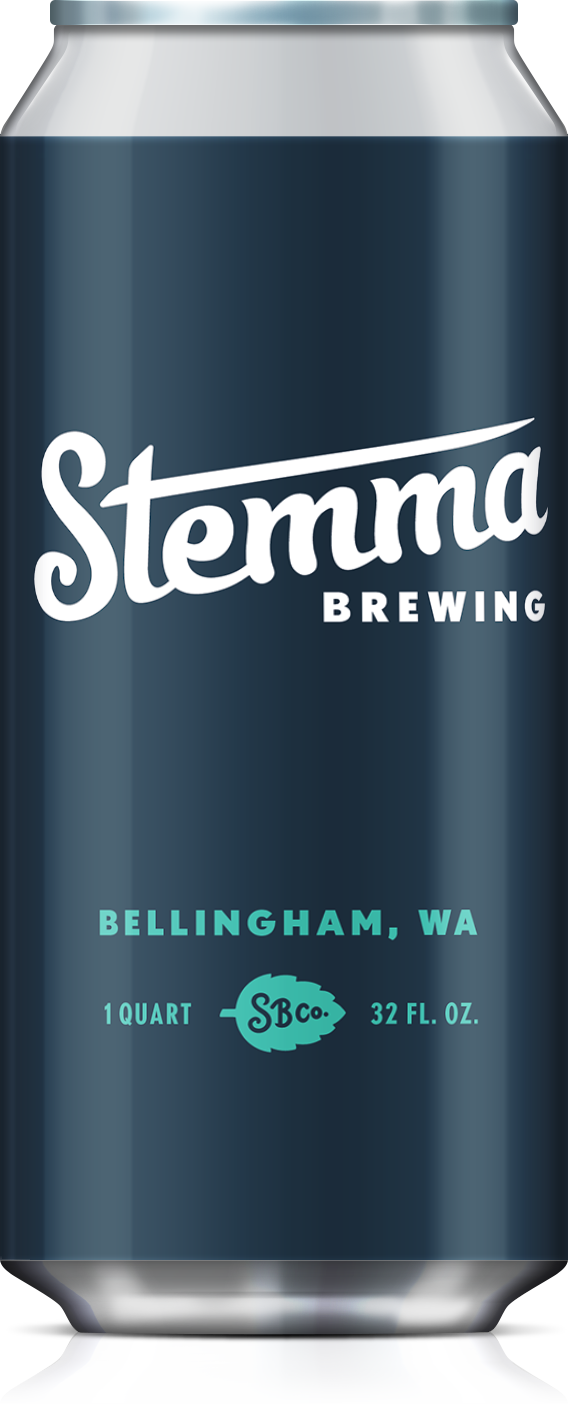 dark blue crowler Stemma Brewing Crowler
