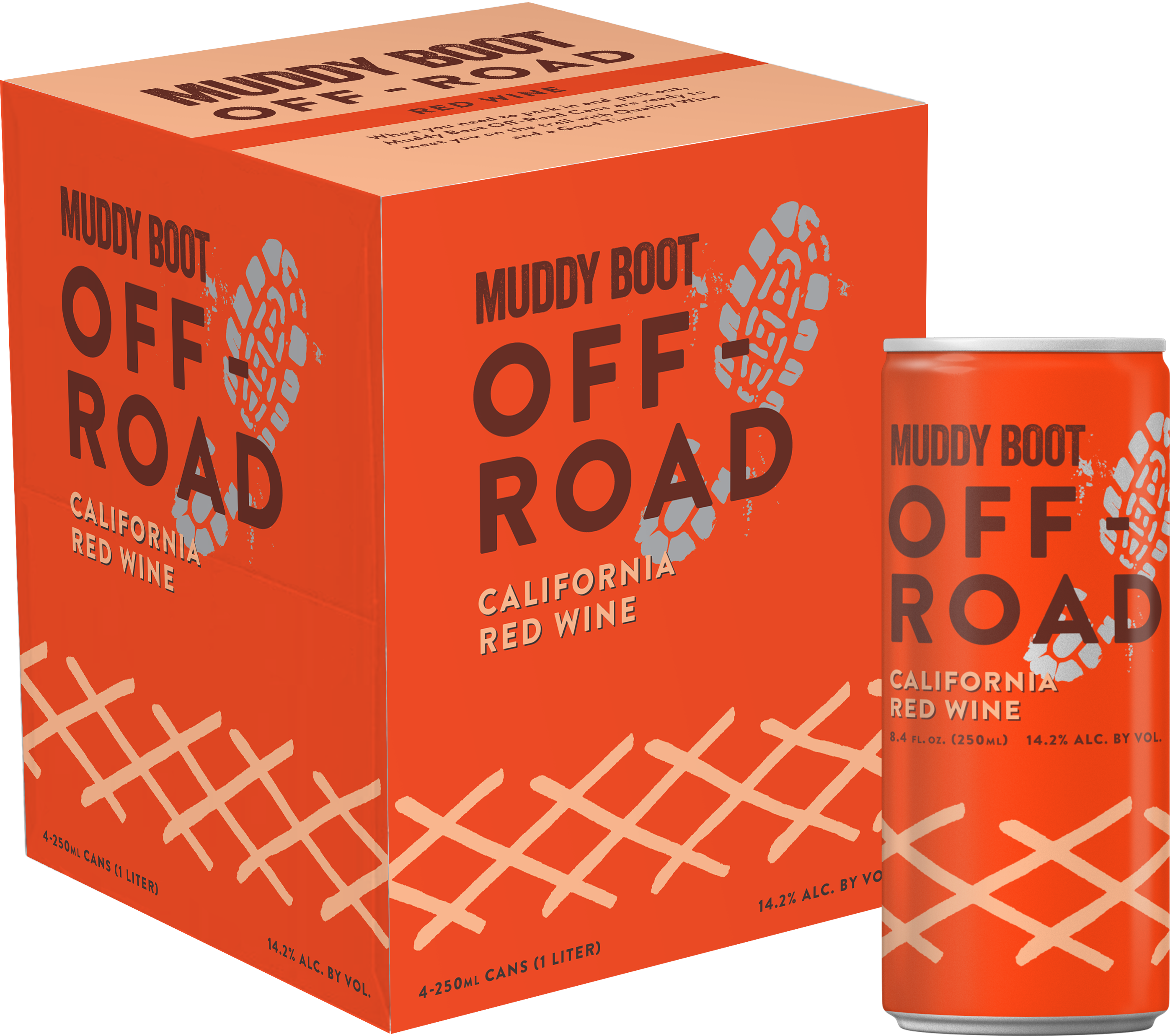 Red 4pk Muddy Boot Off-Road Packaging