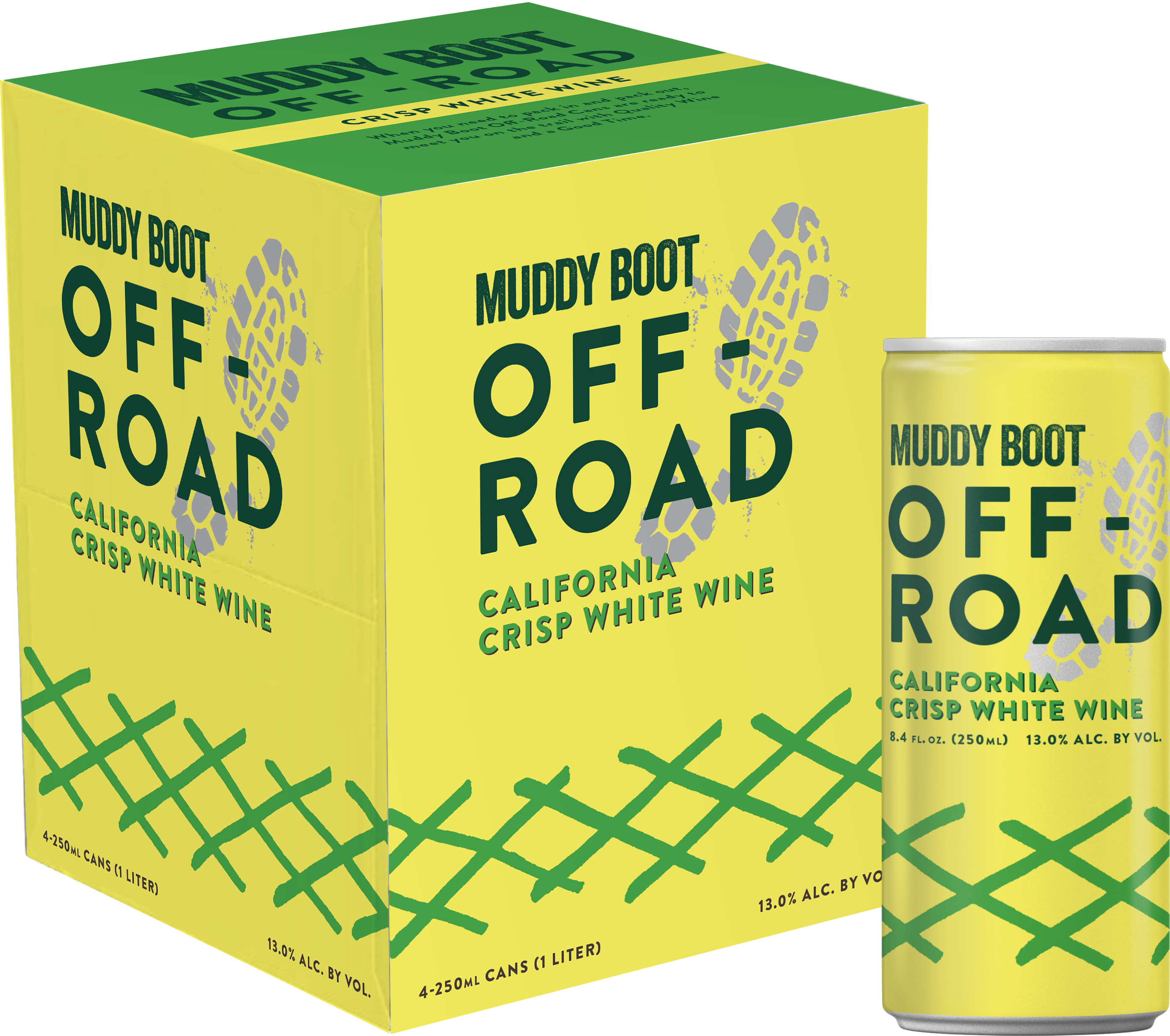 White 4pk Muddy Boot Off-Road Packaging