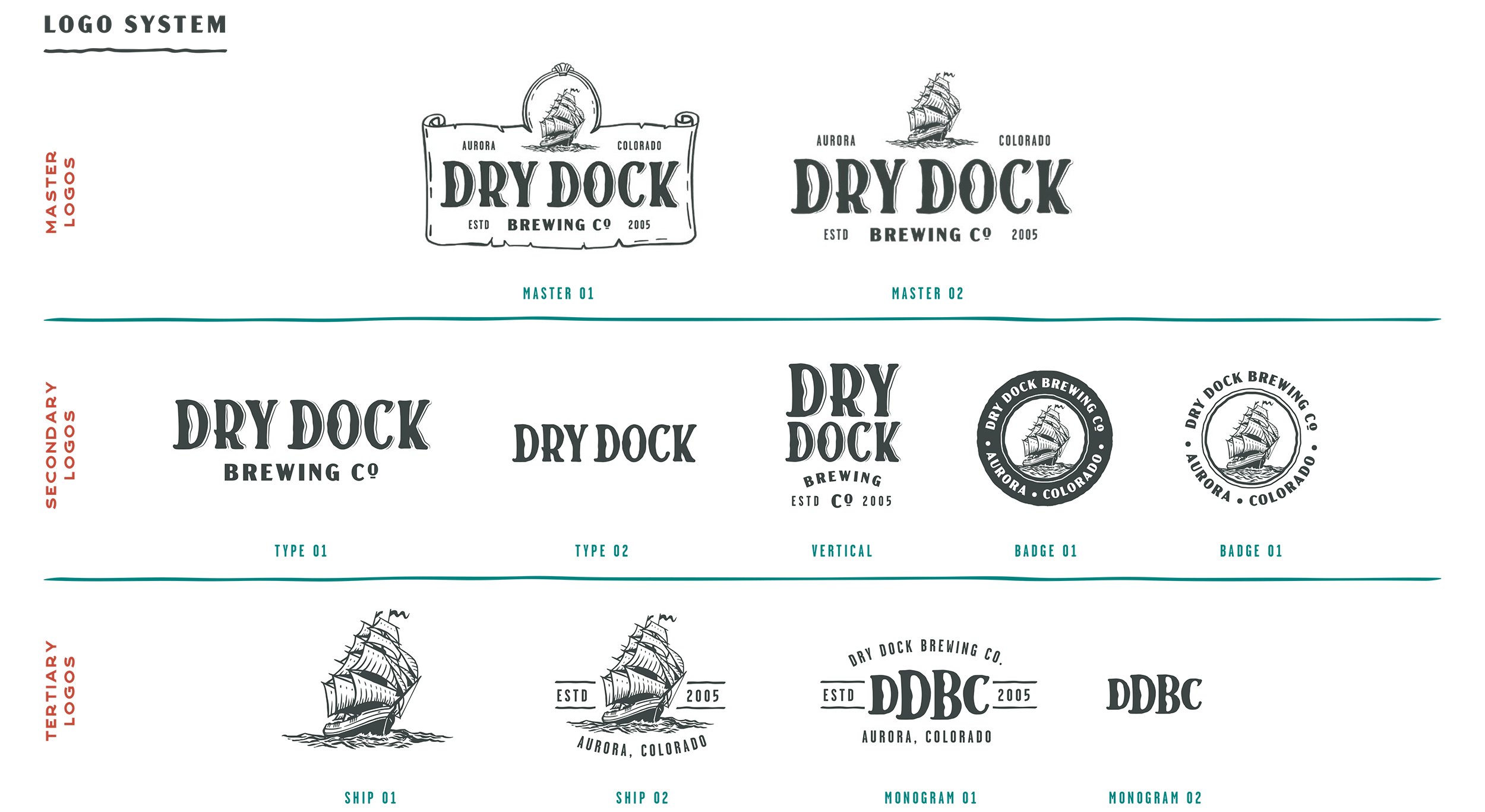 logo system Dry Dock Brewing Logo System