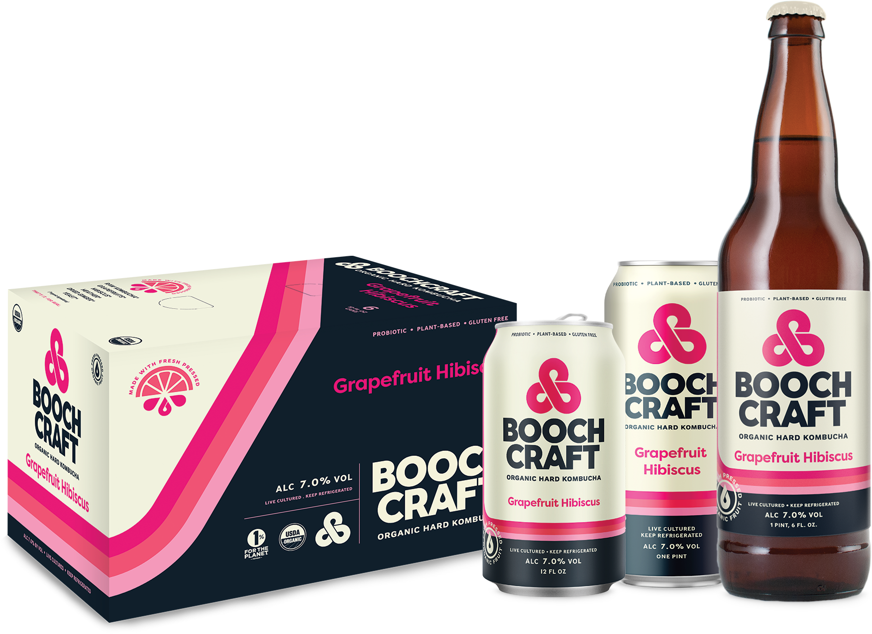 Grapefruit Hibiscus Lineup Boochcraft Grapefruit Hibiscus Lineup