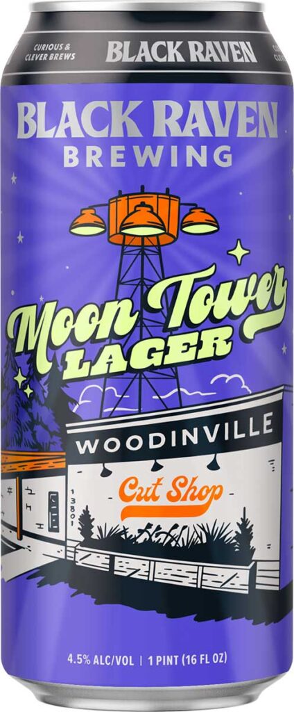 Black Raven Moon Tower Lager Beer Can