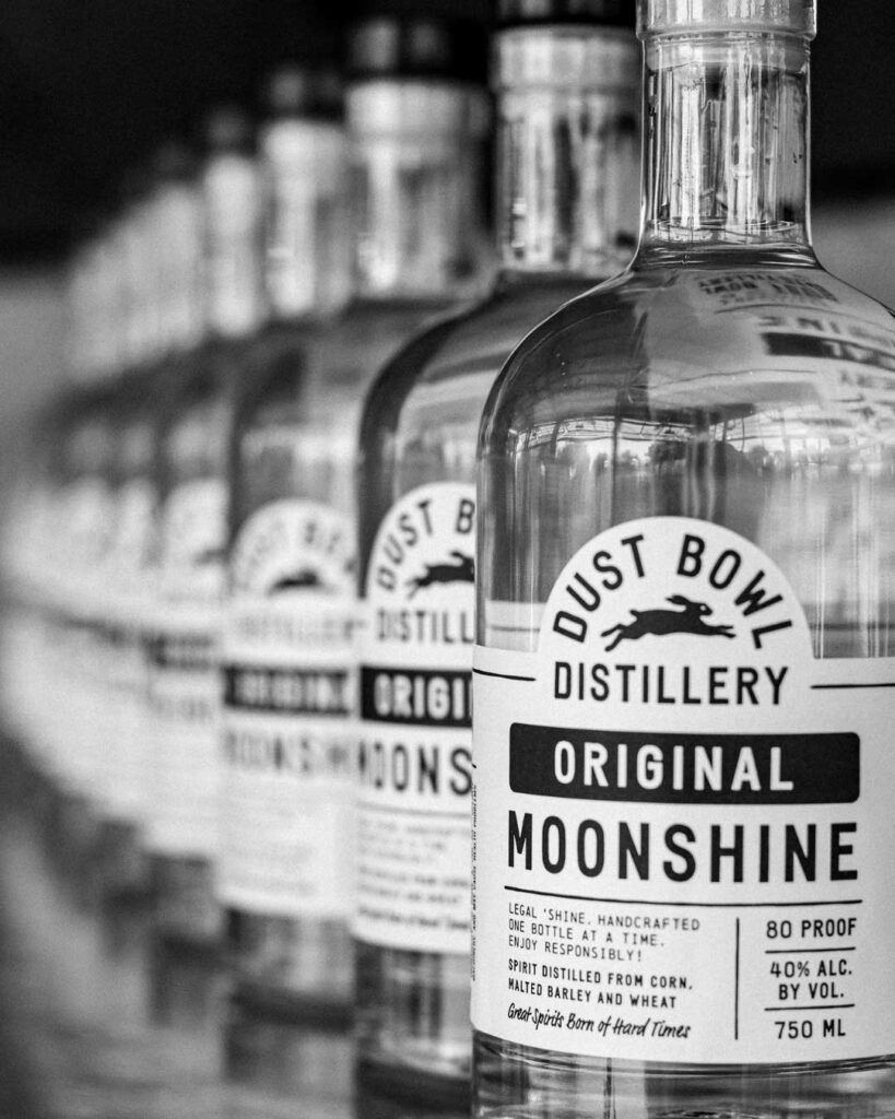 Dust Bowl Distillery Moonshine Bottles